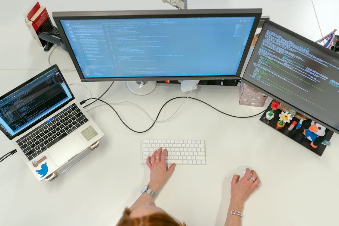 computers on a white surface